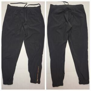 Albion Womens Pull On Jogger Pants 2XS Zip Ankle Joggers Black Stretch Pockets